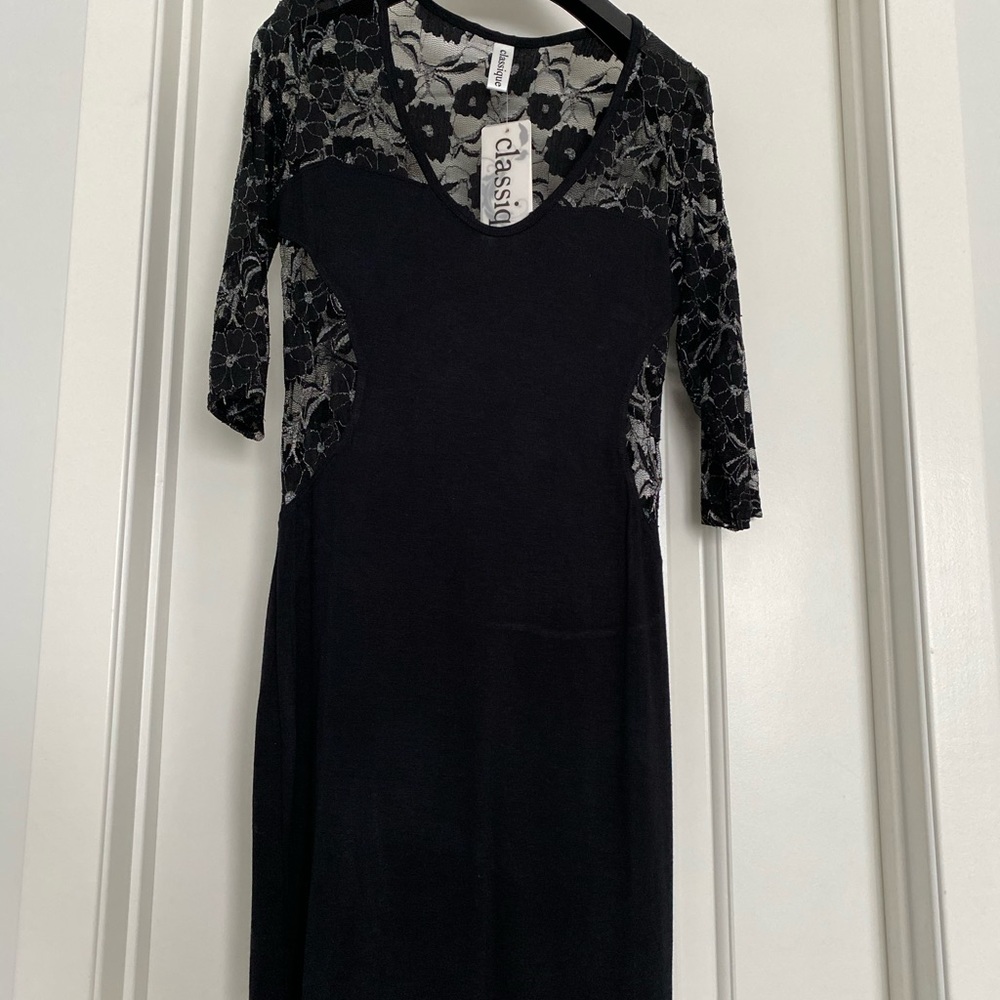 NWT Classique Black Lace Dress